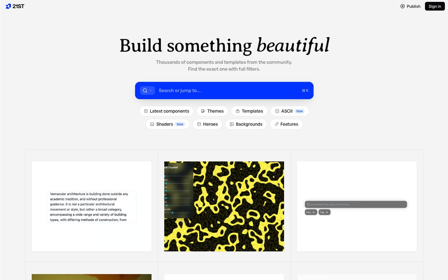 21st.dev homepage