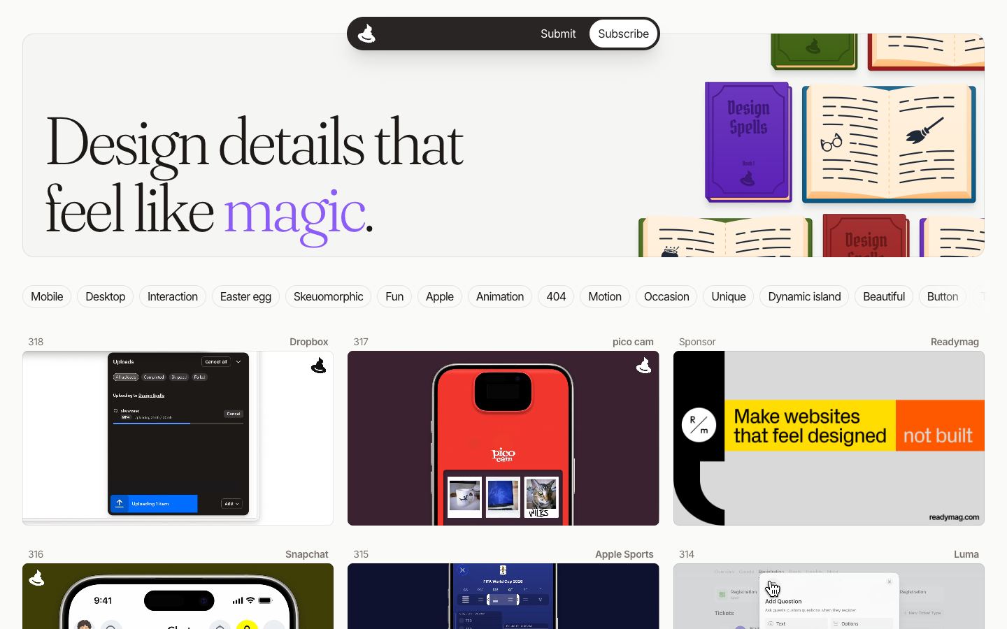 Design Spells homepage
