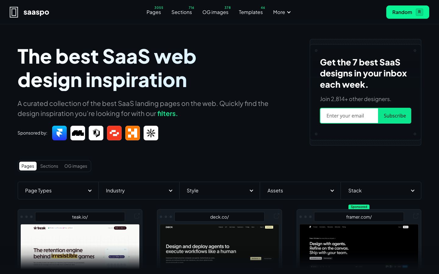 Saaspo homepage